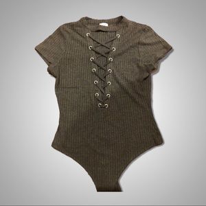 TOBI Lace-up Bodysuit